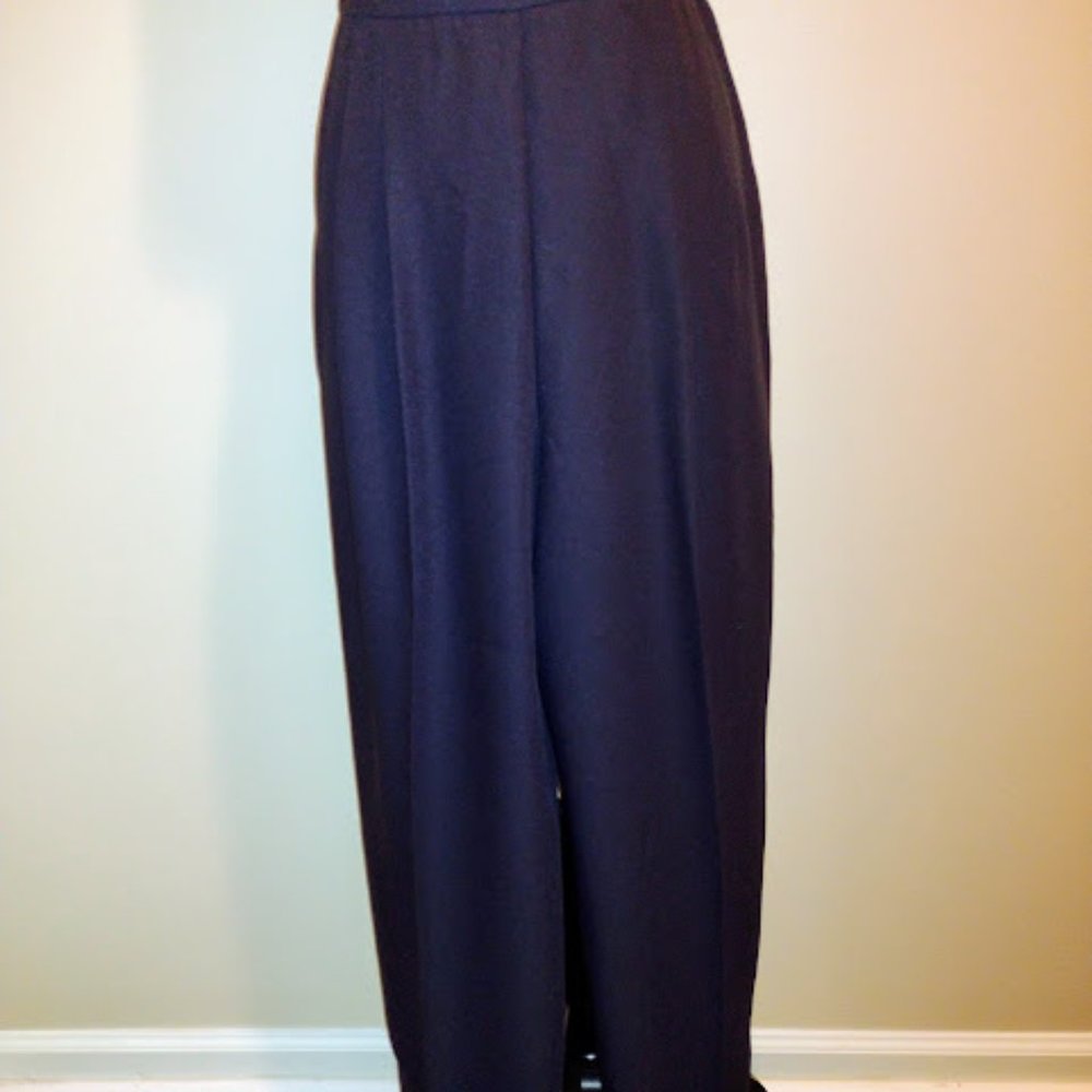 John Roberts, Pants, NavyBlue, Size-12, No Hem, Back-zipper, Dry-Cleaned